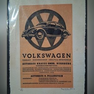 Volkswagen VW. German Limited Edition Print, Hand signed Fairchild Paris